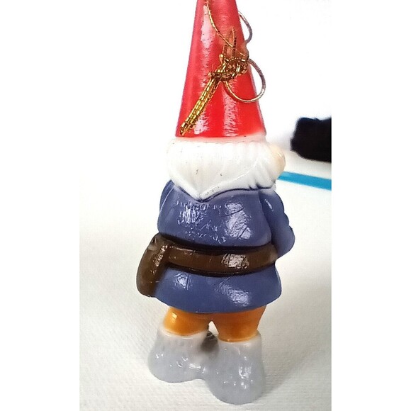 Vintage Uniboek Gnome Christmas Ornament Hard Plastic Hong Kong 3.5" - Picture 8 of 8